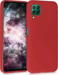 Huawei P40 Lite - Slim Liquid Silicone Gel Rubber Case Soft Touch Back Cover matte red (oem)