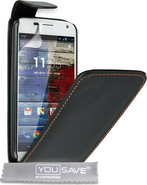 Flip Θήκη Motorola Moto X by YouSave σε χρώμα μαύρο (Z183MX)