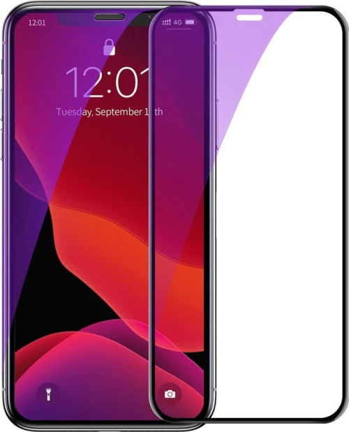 Baseus Anti-Blue Light Full Face Tempered Glass Black (iPhone XS Max)