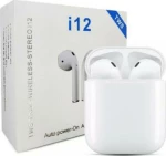 i12 Touch Earbud Bluetooth Handsfree Λευκό