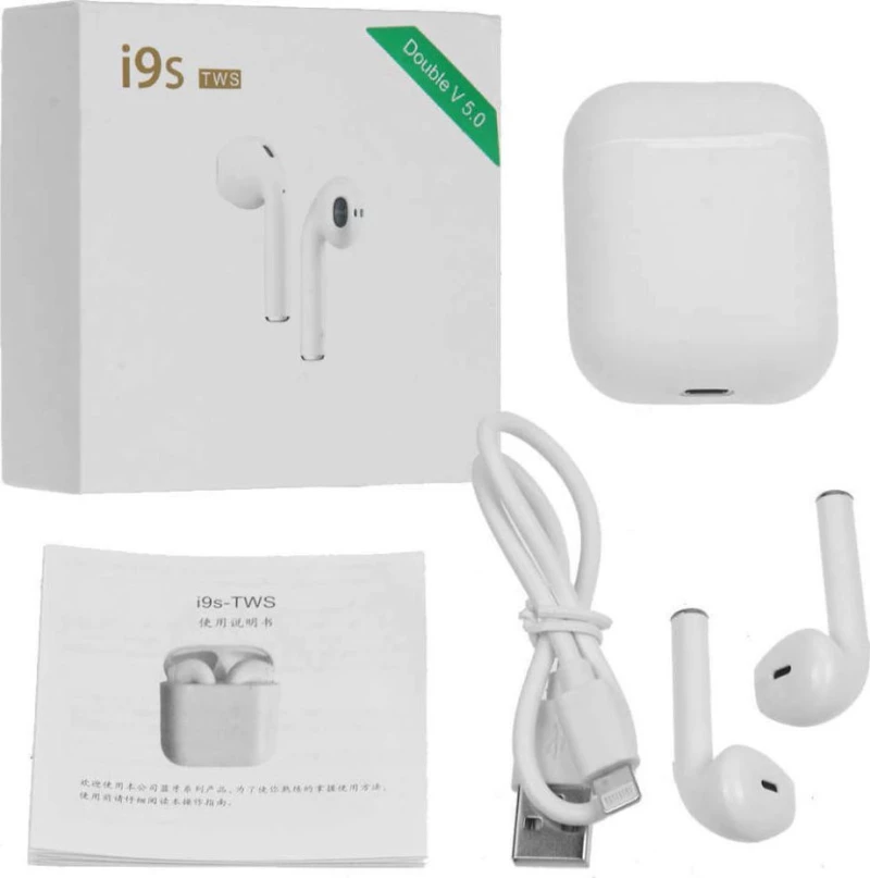 i9S-TWS Earbud Bluetooth Handsfree Λευκό