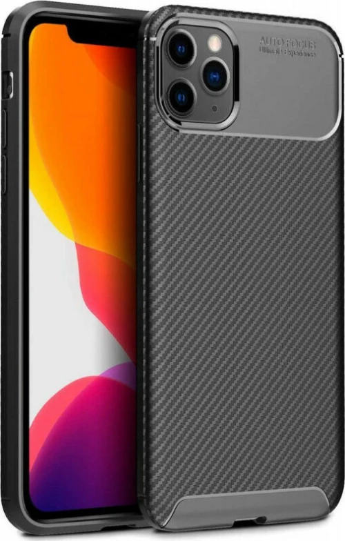 OEM iPhone 12 / iPhone 12 Pro Θήκη Σιλικόνης TPU Beatles Carbon Fiber - Black