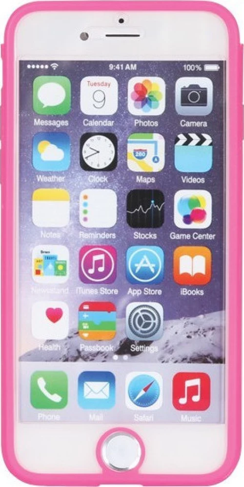 Θήκη Bumber με κάλυμα Ρόζ Διάφανο για iphone 6 IK608 OEM