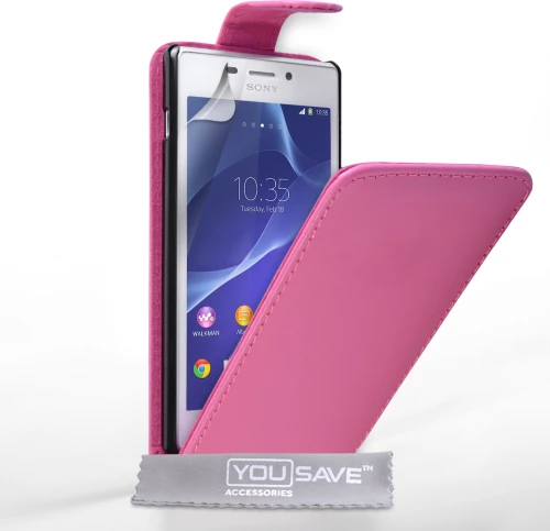 YouSave Accessories Vertical Flip Δερματίνης Ροζ (Xperia M2)