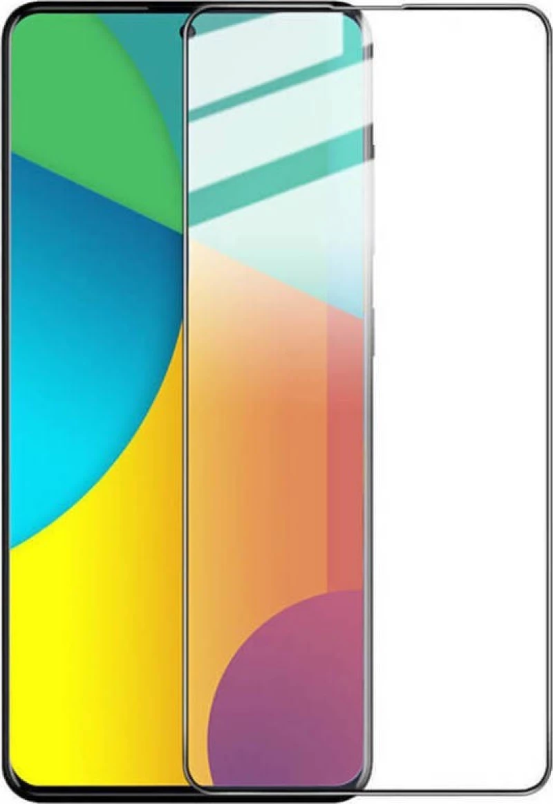 9H Tempered Glass Full Cover & Full Glue για Samsung A51 - μαύρο