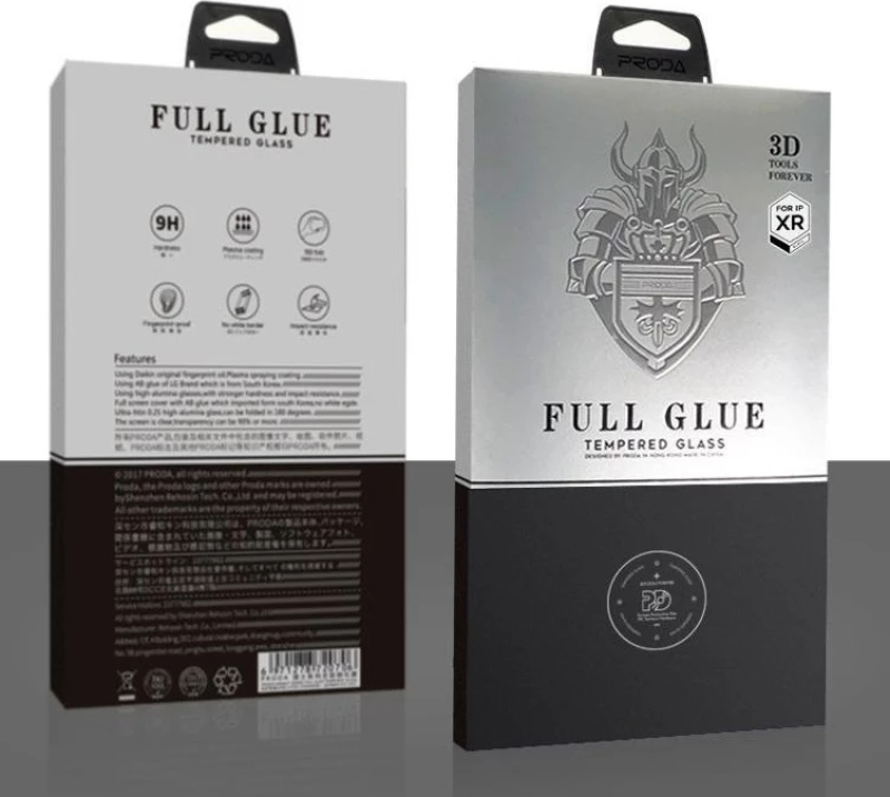 PRODA KNIGHT SERIES TEMPERED GLASS FULL FACE 3D FULL GLUE FOR IPHONE XR BLACK GL373