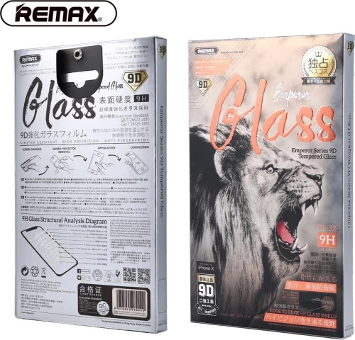 REMAX EMPEROR TEMPERED GLASS 9D FULL GLUE FULL FACE FOR IPHONE 7/8 PLUS BLACK GL366