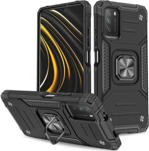 Armor Ringstand Case Black Xiaomi Poco M3