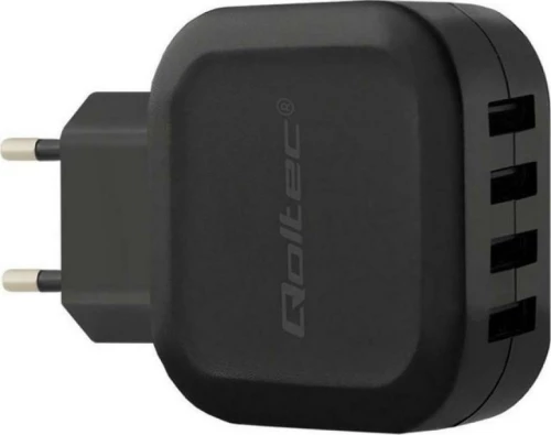 Qoltec 4x USB Wall Adapter Μαύρο (Intelligent Charger 24W)