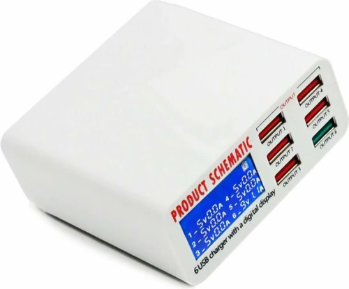 Best 6x USB Charging Station Λευκό (BST-U3)