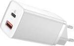 Baseus USB-A & USB-C Wall Adapter Λευκό (CCGAN2L-B02)