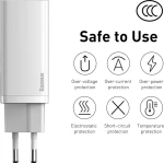 Baseus USB-A & USB-C Wall Adapter Λευκό (CCGAN2L-B02)