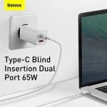 Baseus USB-A & USB-C Wall Adapter Λευκό (CCGAN2L-B02)