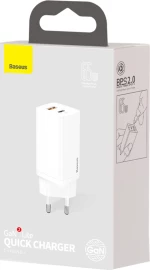 Baseus USB-A & USB-C Wall Adapter Λευκό (CCGAN2L-B02)