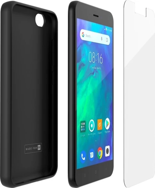 Modelabs Σετ Θήκη & Tempered Glass - Xiaomi Redmi Go - Black (WICASEREDMIGO)