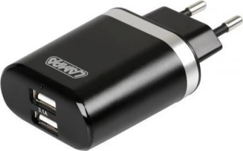 Lampa 2x USB Wall Adapter Μαύρο (38876)