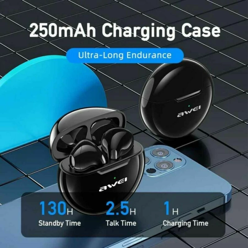 Awei T17 Earbud Bluetooth Handsfree Μαύρο