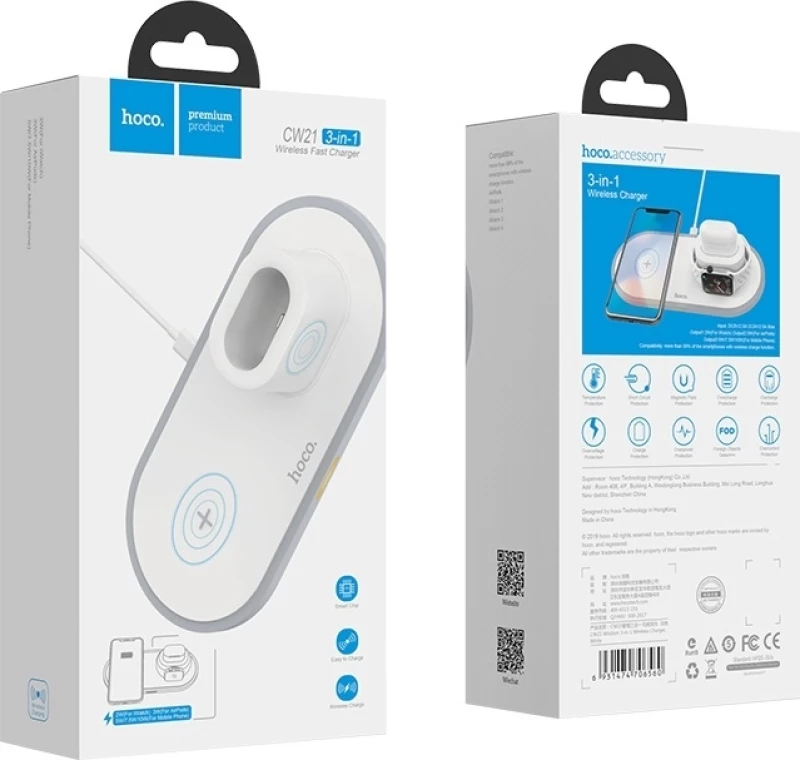 Hoco Wireless Charging Pad (Qi) Λευκό (CW21)
