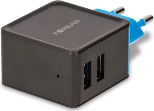 Forever 2x USB Wall Adapter Μαύρο (TC-04)