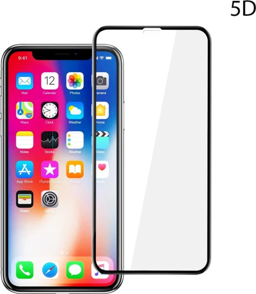 Powertech 5D Full Glue Full Face Tempered Glass Black (iPhone XS Max)