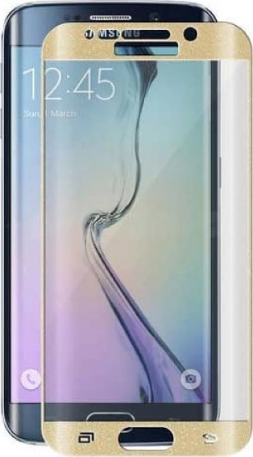 Samsung Galaxy S6 Edge - Προστατευτικό Οθόνης Tempered Glass - Full Screen Protector Χρυσό (OEM)