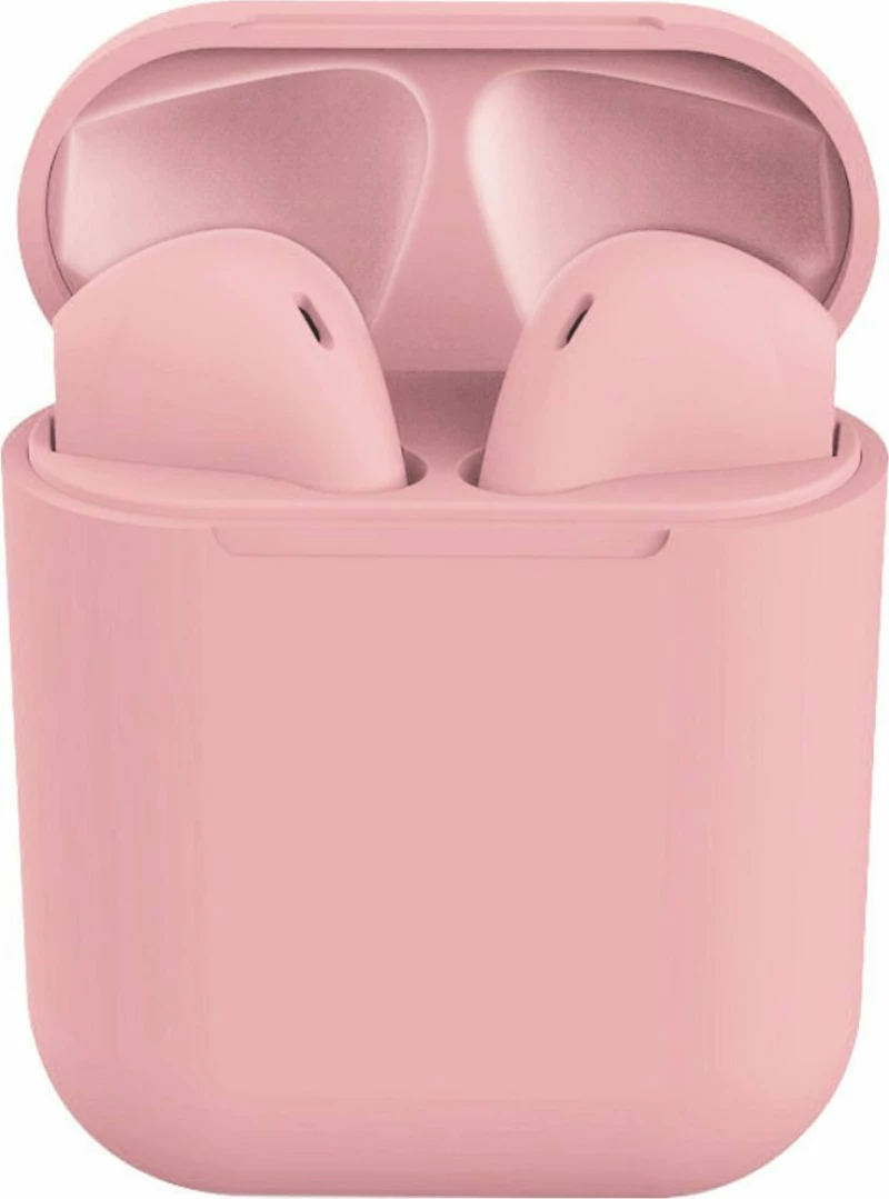 i12 Touch Earbud Bluetooth Handsfree Ροζ