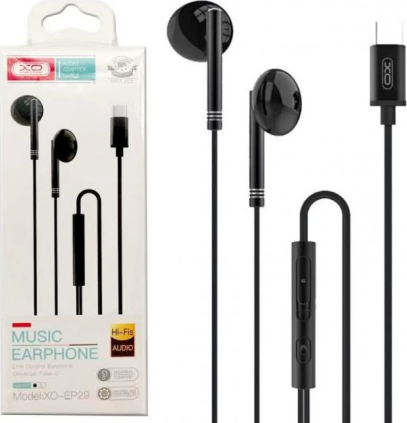 XO EP29 Earbuds Handsfree με Βύσμα USB-C Μαύρο