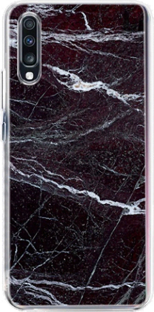 Silicone Marble Case Θήκη Σιλικόνης Black / White (Samsung Galaxy A70)