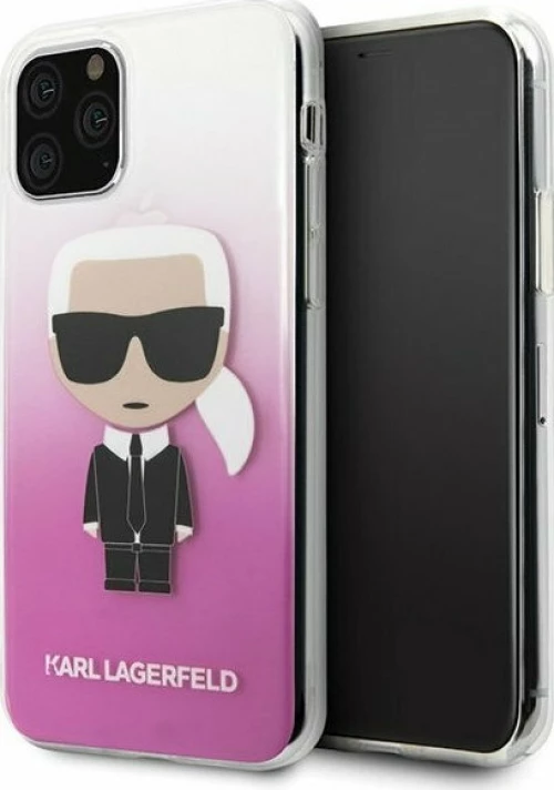 Karl Lagerfeld Iconic Karl Back Cover Σιλικόνης Gradient Ροζ (iPhone 11 Pro)
