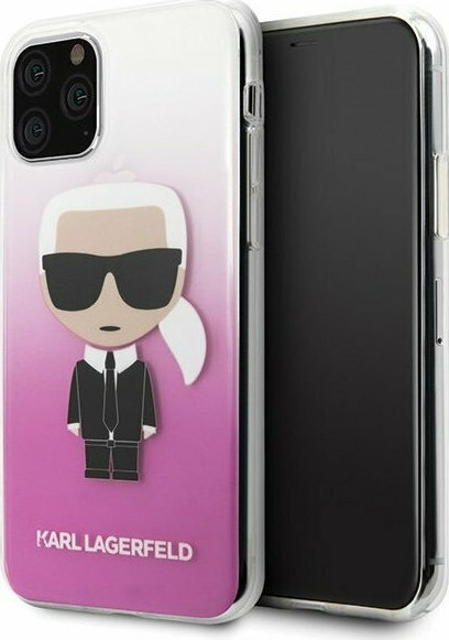 Karl Lagerfeld Iconic Karl Back Cover Σιλικόνης Gradient Ροζ (iPhone 11 Pro)