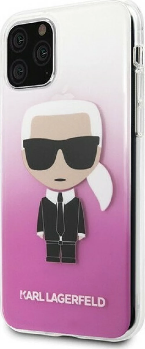 Karl Lagerfeld Iconic Karl Back Cover Σιλικόνης Gradient Ροζ (iPhone 11 Pro)