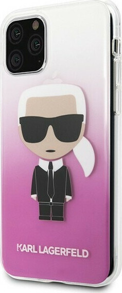 Karl Lagerfeld Iconic Karl Back Cover Σιλικόνης Gradient Ροζ (iPhone 11 Pro)