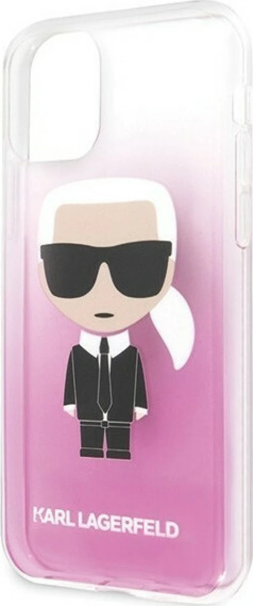 Karl Lagerfeld Iconic Karl Back Cover Σιλικόνης Gradient Ροζ (iPhone 11 Pro)