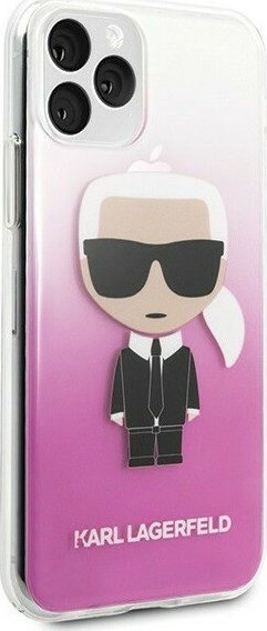 Karl Lagerfeld Iconic Karl Back Cover Σιλικόνης Gradient Ροζ (iPhone 11 Pro)