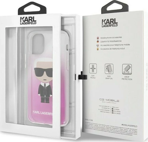 Karl Lagerfeld Iconic Karl Back Cover Σιλικόνης Gradient Ροζ (iPhone 11 Pro)