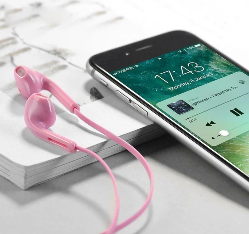 Hoco M39 Rhyme sound Earbuds Handsfree με Βύσμα 3.5mm Ροζ