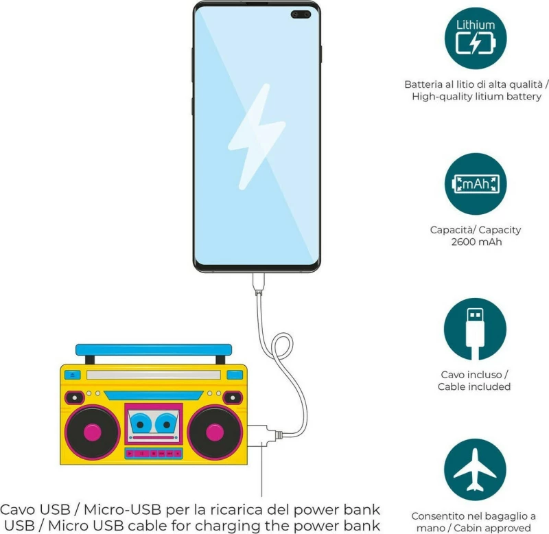 Legami Milano Boombox 2600mAh Πολύχρωμο