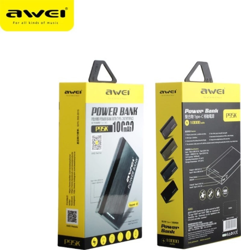 Awei P95K 10000mAh Μαύρο