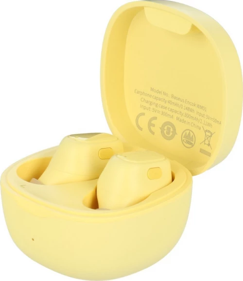 Baseus WM01 In-ear Bluetooth Handsfree Κίτρινο