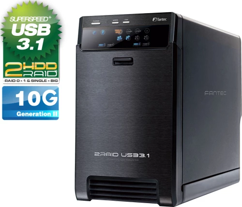Fantec Qb-X2U31R Black 2 X 3,5 Sata Raid Hdd Usb 3.1