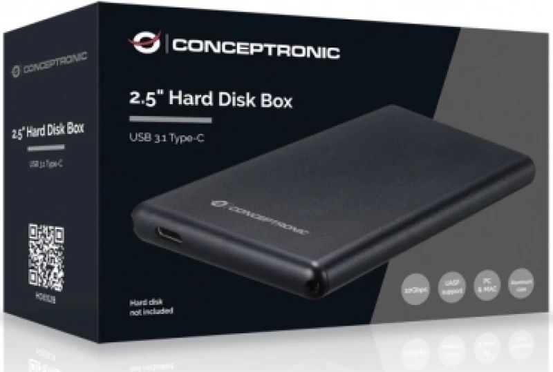 Θήκη Για Σκληρούς Δίσκους 2,5" Conceptronic Type-C USB3.1