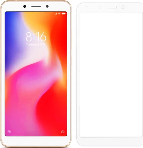 Powertech 5D Full Glue Full Face Tempered Glass White (Redmi 6/6a)