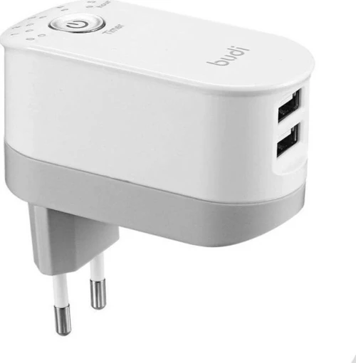 Budi 2x USB Wall Adapter Λευκό (M8J030E)