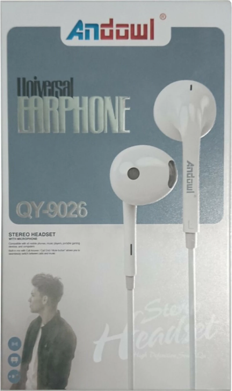 Andowl QY-9025 Earbuds Handsfree με Βύσμα 3.5mm Λευκό