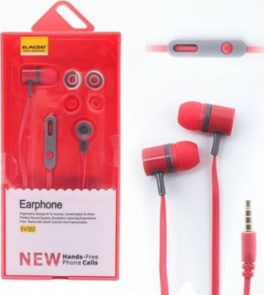ELMCOEI EV 122 In-ear Handsfree με Βύσμα 3.5mm Κόκκινο
