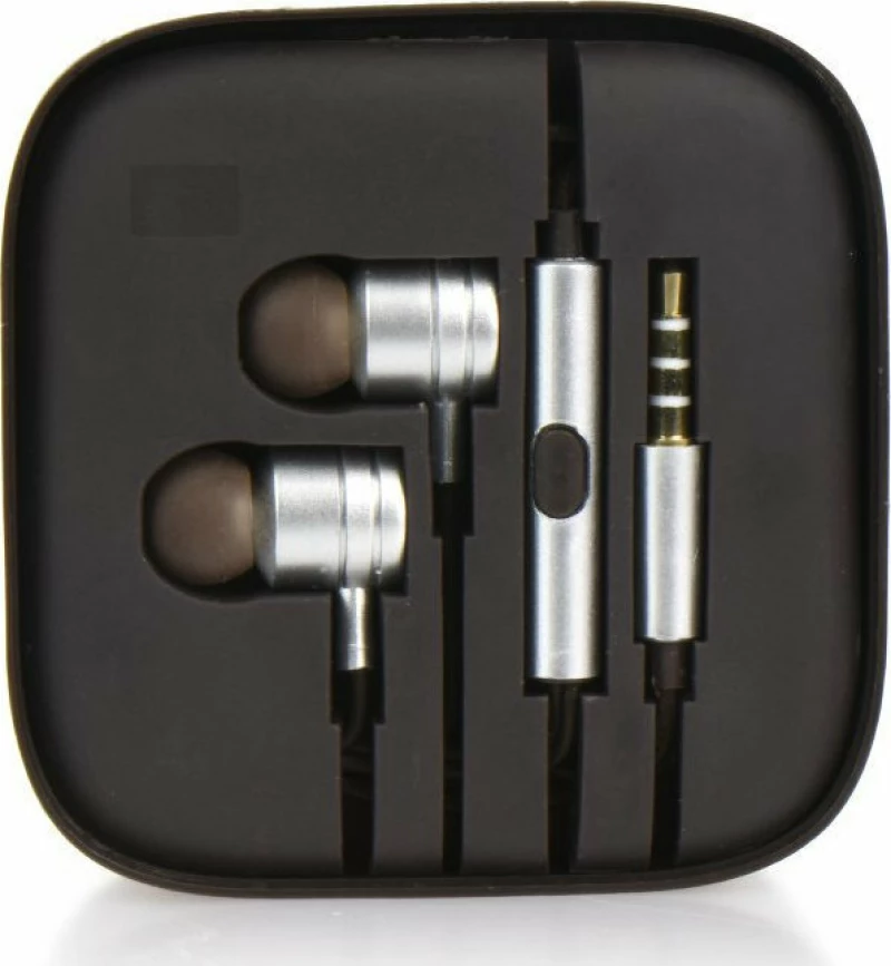 Metallic In-ear Handsfree με Βύσμα 3.5mm Ασημί