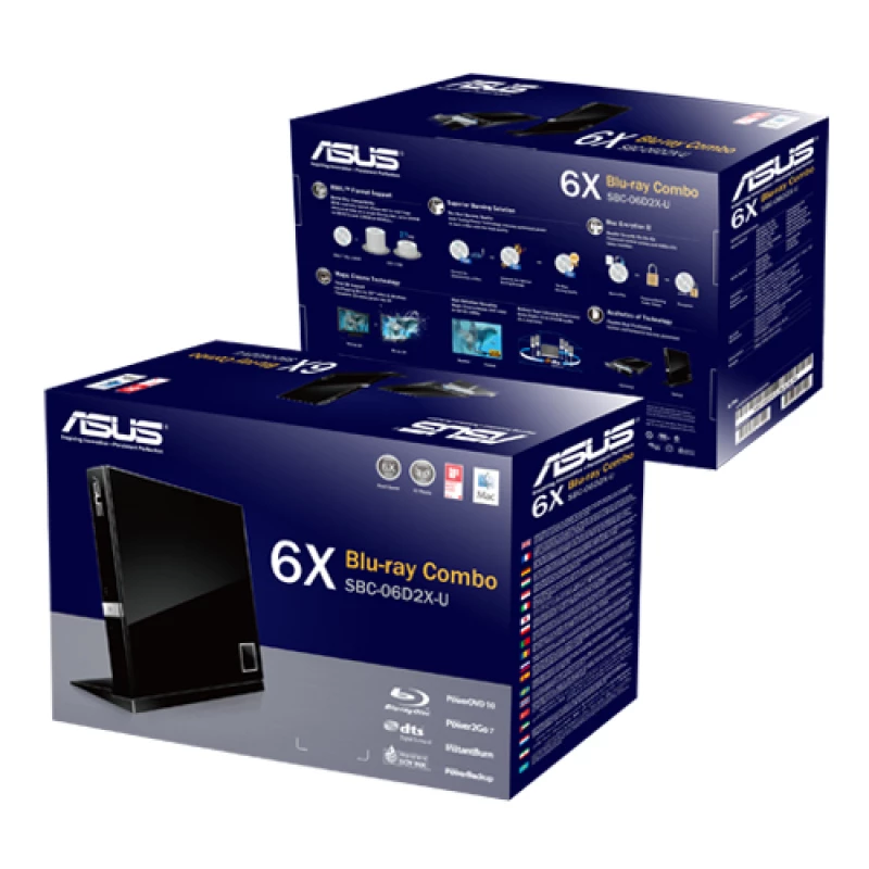 Asus Sbc-06D2X-U Μονάδα Οπτικού Δίσκου Μαύρος (Μαύρο) Blu-Ray Dvd Combo