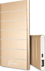 Guess Power Bank Aluminum Gold Stripes Pattern 5000mAh - GUPBALSTGO