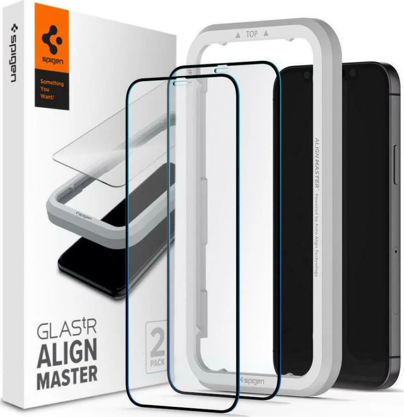 Spigen GLAS.tR ALIGNmaster Full Face Tempered Glass (iPhone 12 / 12 Pro)