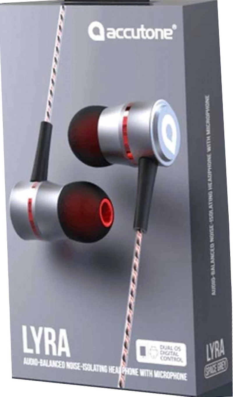 Accutone Lyra In-ear Handsfree με Βύσμα 3.5mm Γκρι